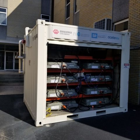 BESS demonstration at Southern Research utilizing recycled EV batteries.  Acelerex supported Southern Research with our proprietary Grid Automation software platform.